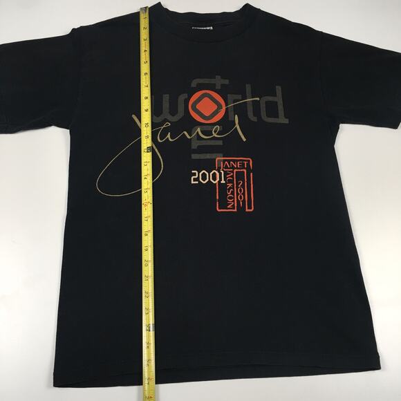 Vintage 2001 Janet Jackson World Tour T Shirt Medium Black R&B Band Rap Tee - Picture 11 of 12